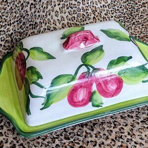 Solimene Vietri Italy Butter Dish Covered